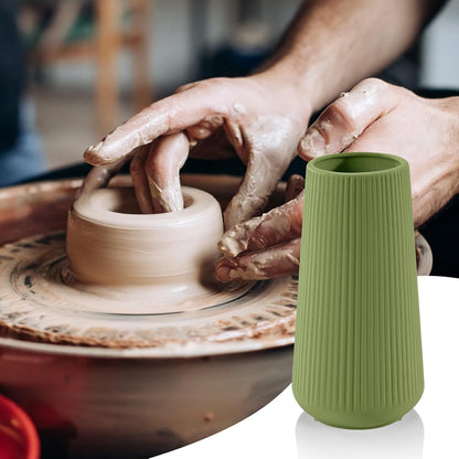 White Ceramic Vase, GUKJOB Small Cute Flower Vase for Pampas Grass, Home, Living Room, Dining Table, Farmhouse, Office Decor, Bedroom, Table, and Kitchen Shelf (White)
