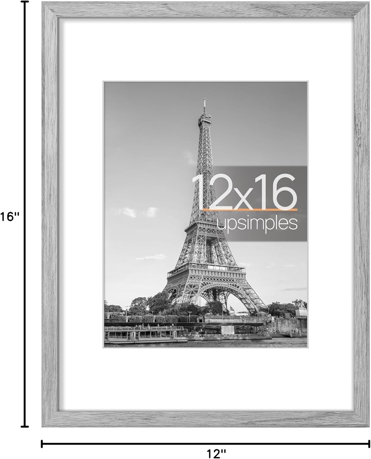 upsimples 8x10 Picture Frame, Display Pictures 5x7 with Mat or 8x10 Without Mat, Wall Hanging Photo Frame, Black, 1 Pack - Colors A