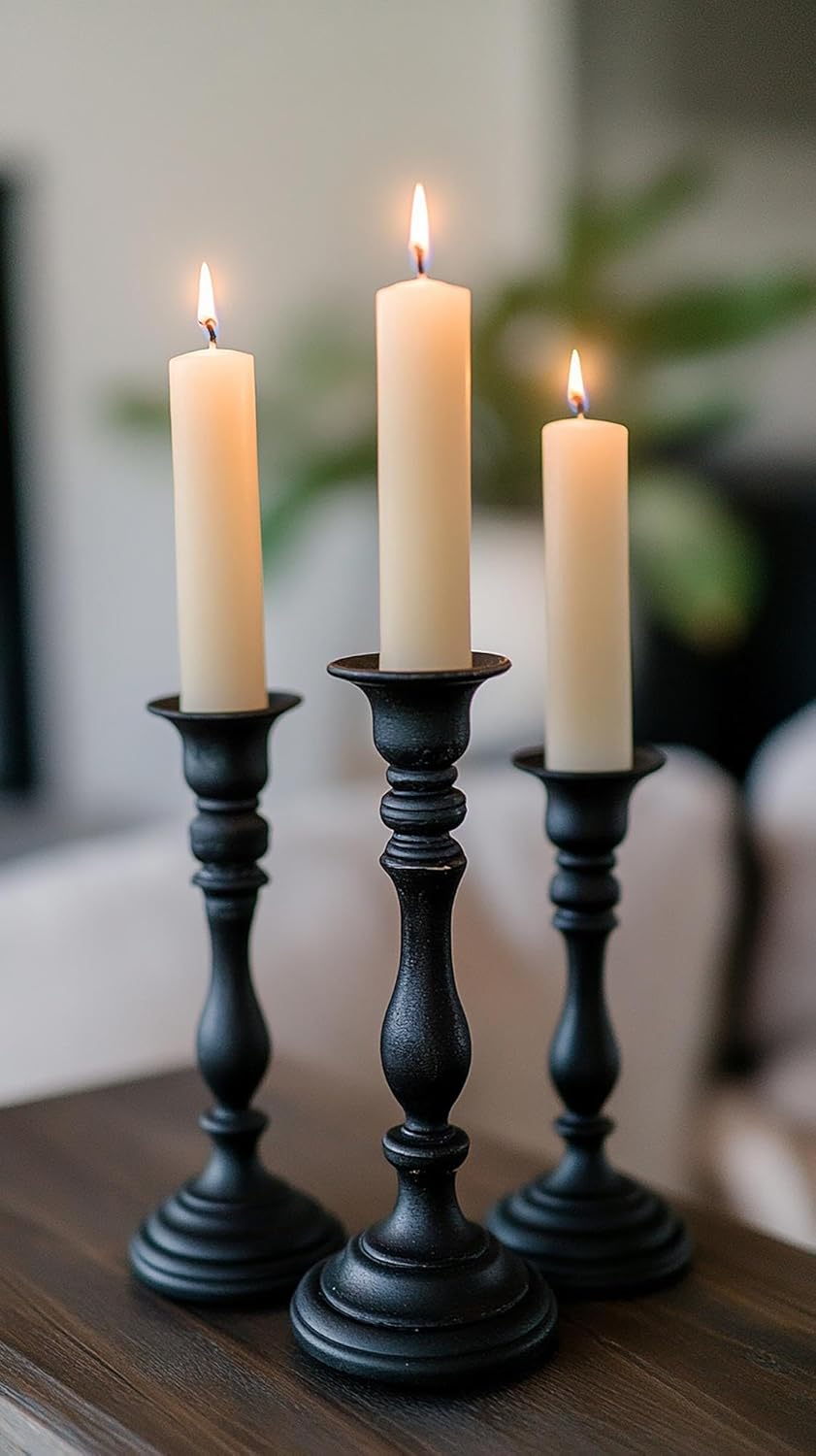 12-Pack Olive Green Taper Candles, 10 Inch Unscented Dripless Candlesticks, Long-Lasting Burn Time of 7-8 Hours, Perfect for Christmas Home Décor Spring and St. Patrick's Day