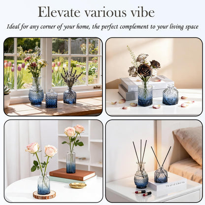 Clear Glass Bud Vase Set of 12 Pcs,Small Bud Vases in Bulk,Glass Crystal Flower Vases Table Centerpieces for Party Event Wedding Decor Baby Shower Decorations (Clear, 12 Pcs)