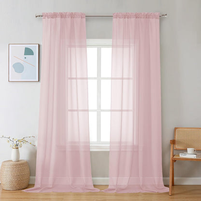 Chyhomenyc Sheer White Valances for Windows 2 Pack, Small Window Curtains for Living Room Bathroom Cafe Laundry Basement, Modern Top Dual Rod Pocket Voile Curtain, 42W x 14L inches, White - Colors C