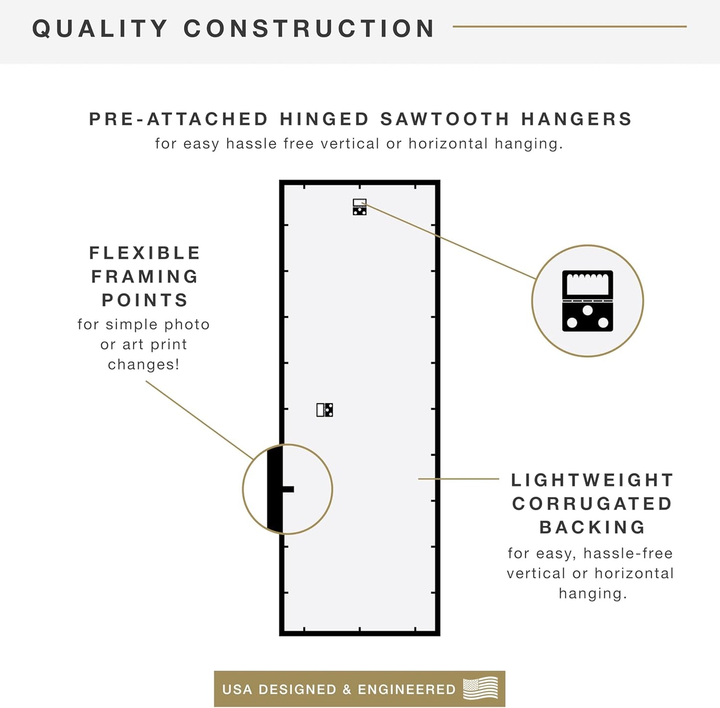 MCS Trendsetter 24x36 Poster Frame Black High-Gloss, Vertical & Horizontal Wall Hanging Large Picture Frame for Photos, Posters & Art Prints (1-Pack)