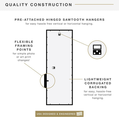 MCS Trendsetter 24x36 Poster Frame Black High-Gloss, Vertical & Horizontal Wall Hanging Large Picture Frame for Photos, Posters & Art Prints (1-Pack)