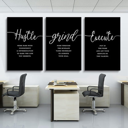 Inspirational Canvas Painting Wall Art -EPHANY ART,Mindset Quotes Prints, Success Framed Entrepreneur Poster Positive Quotes Wall Poster for Home Office Workplace (M-3pcs,12x16inchx3pcs)