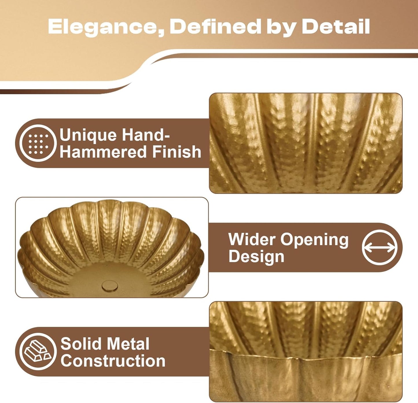 Small Gold Vases for Centerpieces: Antique Gold Flower Vase for Wedding 4 Inch Brass Compote Vase Metal Pedestal Bowl Flower Urn for Party Event Home Decor Set of 4