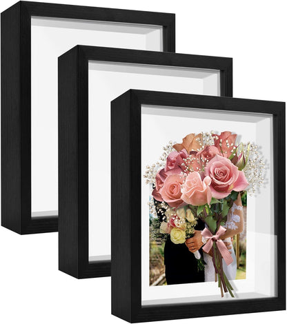 8x8 Shadow Box Frame Display Case with Letter Stickers, 3D Picture Frame, Display Case Box for Memorabilia, Baby Items, Wedding Memories, Crafts, Tickets and Photos (White, 8x8)