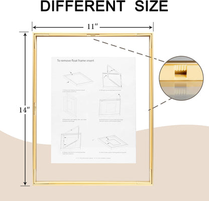 FrameWorks 8”x10” Deluxe Black Aluminum Contemporary Style Floating Picture Frame with Tempered Glass