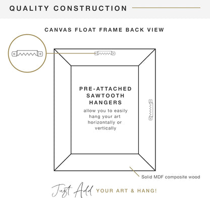 MCS Canvas Float Frames 8x10 Frame, Black Frame for Finished Canvases, Vertical & Horizontal Wall Hanging Frame with Adhesive for Canvas Paintings (1-Pack)