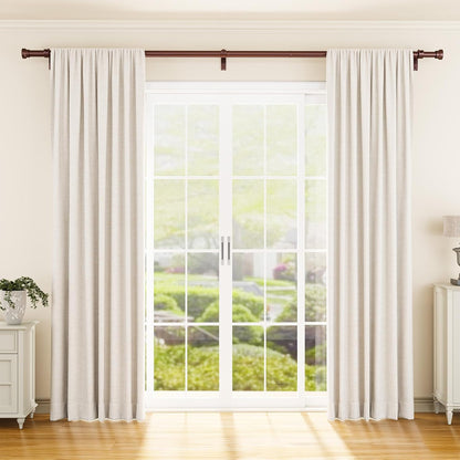 YaFex Curtain Rods 2 Pack 32-144 Inch, Heavy Duty 1 Inch Curtain Rod, Black Extra Long Adjustable Window Treatment Rods, Modern Design, Easy Installation