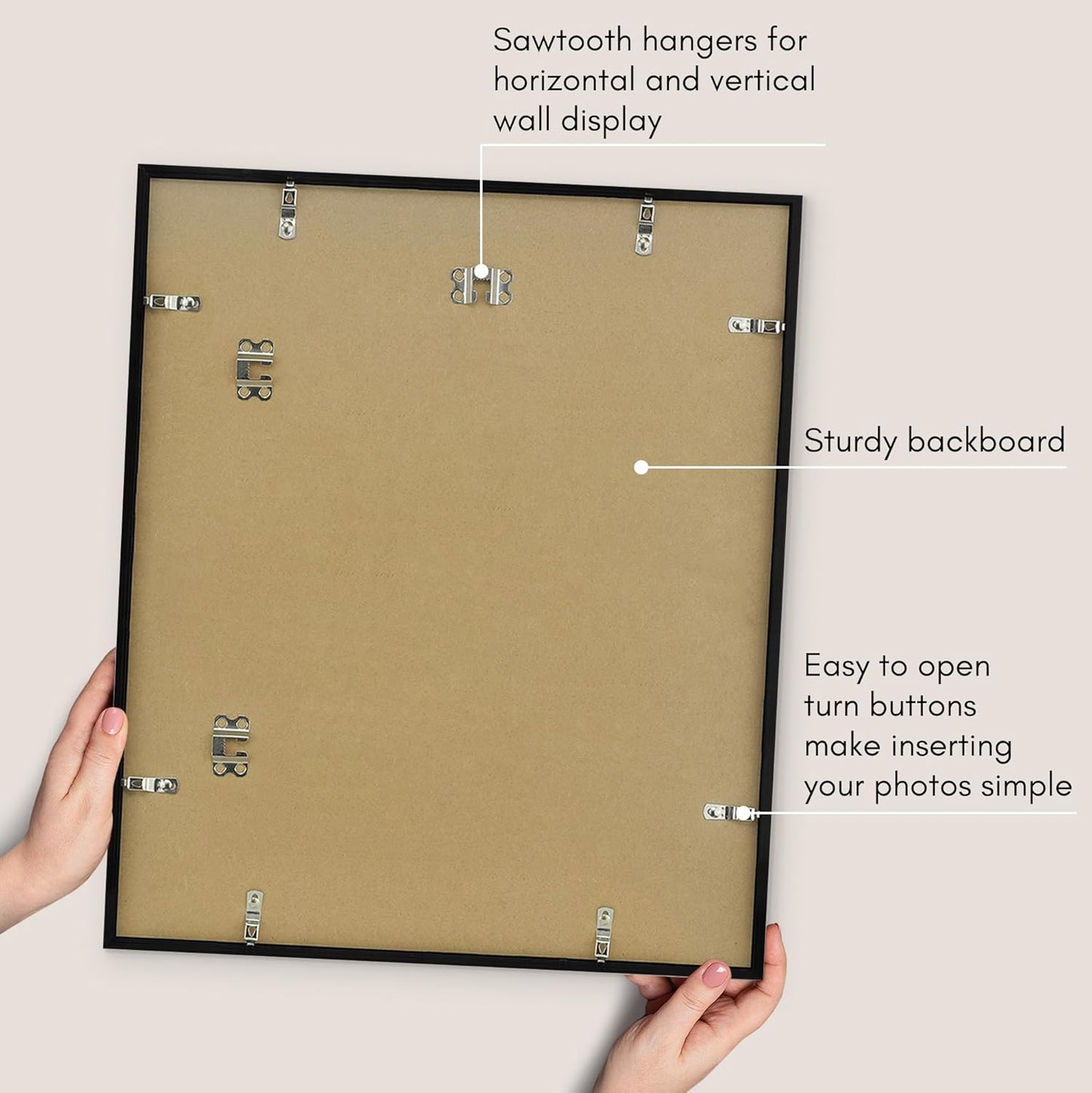 Americanflat 24x36 Poster Frame with Polished Plexiglass - Streamline Collection - Thin Border Picture Frame for Wall Display - Hanging Hardware Included - Black - Colors D