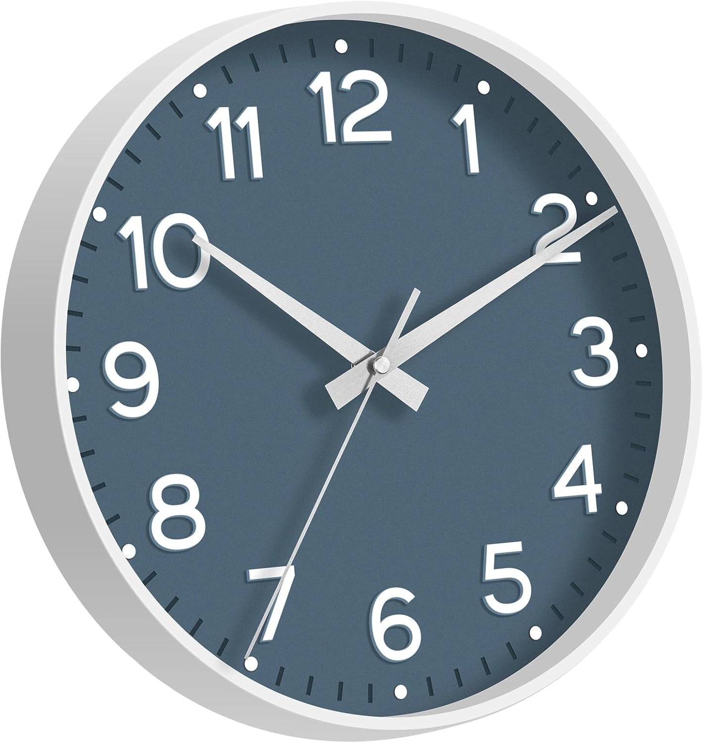 Roymnie Wall Clock Green, Silent Wall Clocks Battery Operated 8 Inch-Modern Non Ticking Analog Clock Decorative for Kitchen Office Bathroom Bedroom(Gold)