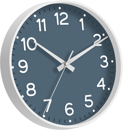 Roymnie Wall Clock Green, Silent Wall Clocks Battery Operated 8 Inch-Modern Non Ticking Analog Clock Decorative for Kitchen Office Bathroom Bedroom(Gold)