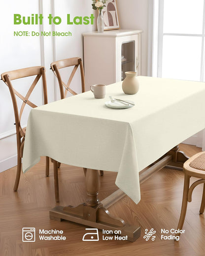 Pureegg Rectangle Linen Tablecloth Waterproof & Stain Resistant, Wrinkle-Free Table Cloth Adds Elegance and Protection, Ideal for Dining, Party, Wedding and Outdoor, 52 x 70 Inch, Sage Green