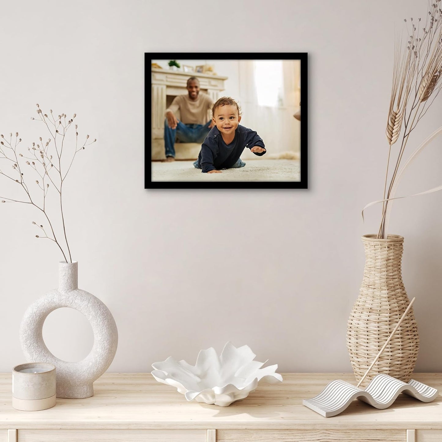Americanflat 24x36 Poster Frame with Polished Plexiglass - Streamline Collection - Thin Border Picture Frame for Wall Display - Hanging Hardware Included - Black - Colors A