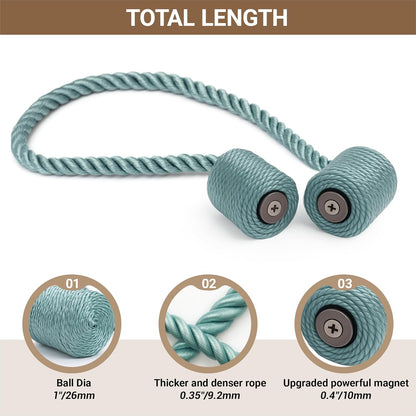 Hion Magnetic Curtain Tiebacks Black 2pcs, Curtain Tiebacks Buckles Holdbacks Holders Hooks Clip for Home Outdoor Bedroom Office Decorative Curtain