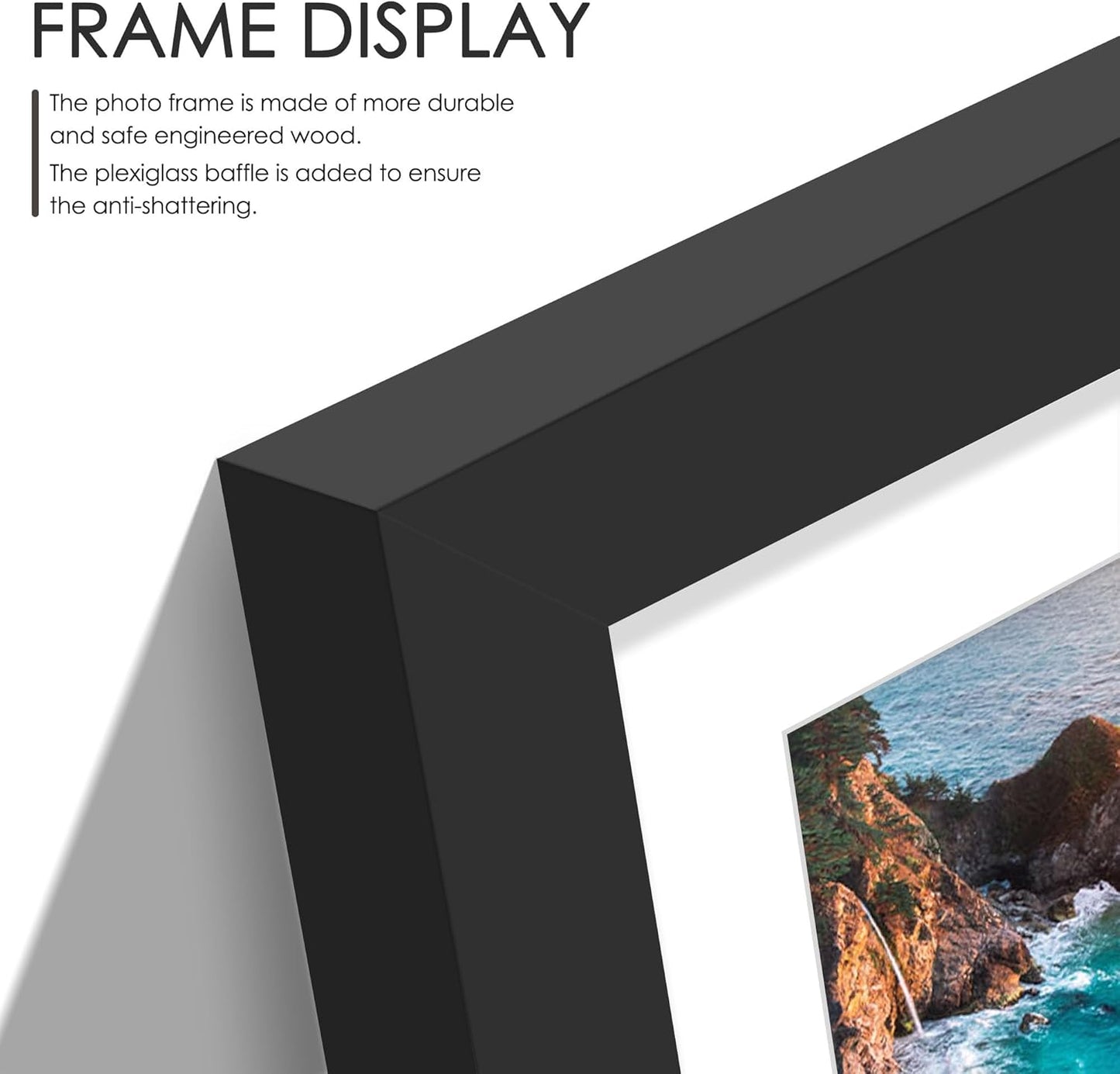 DUENPY 14x26 Collage Picture Frame 4x6 Collage Picture Frame Displays Twelve 4x6 inch Photos Available Horizontal Wall Mounting Display and Vertical Black - Colors A