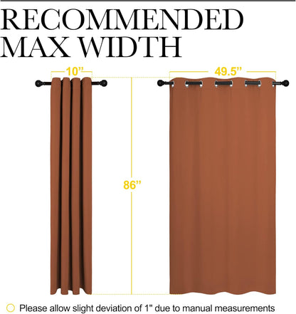 NICETOWN Halloween Pitch Black Solid Thermal Insulated Grommet Blackout Curtains/Drapes for Bedroom Window (2 Panels, 42 inches Wide by 63 inches Long, Black) - Colors B