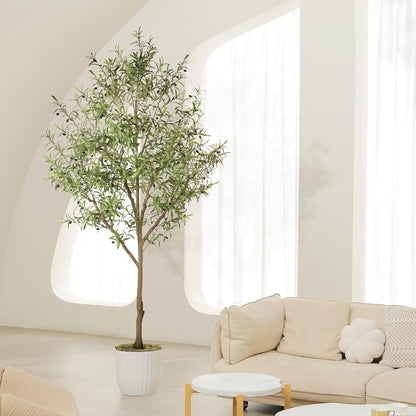 LYERSE Olive Trees Artificial Indoor - Faux Olive Tree 6ft - Fake Olive Tree with Olive Branches and Lifelike Fruits - Artificial Olive Tree for Modern Home Office House Living Room Decor Indoor