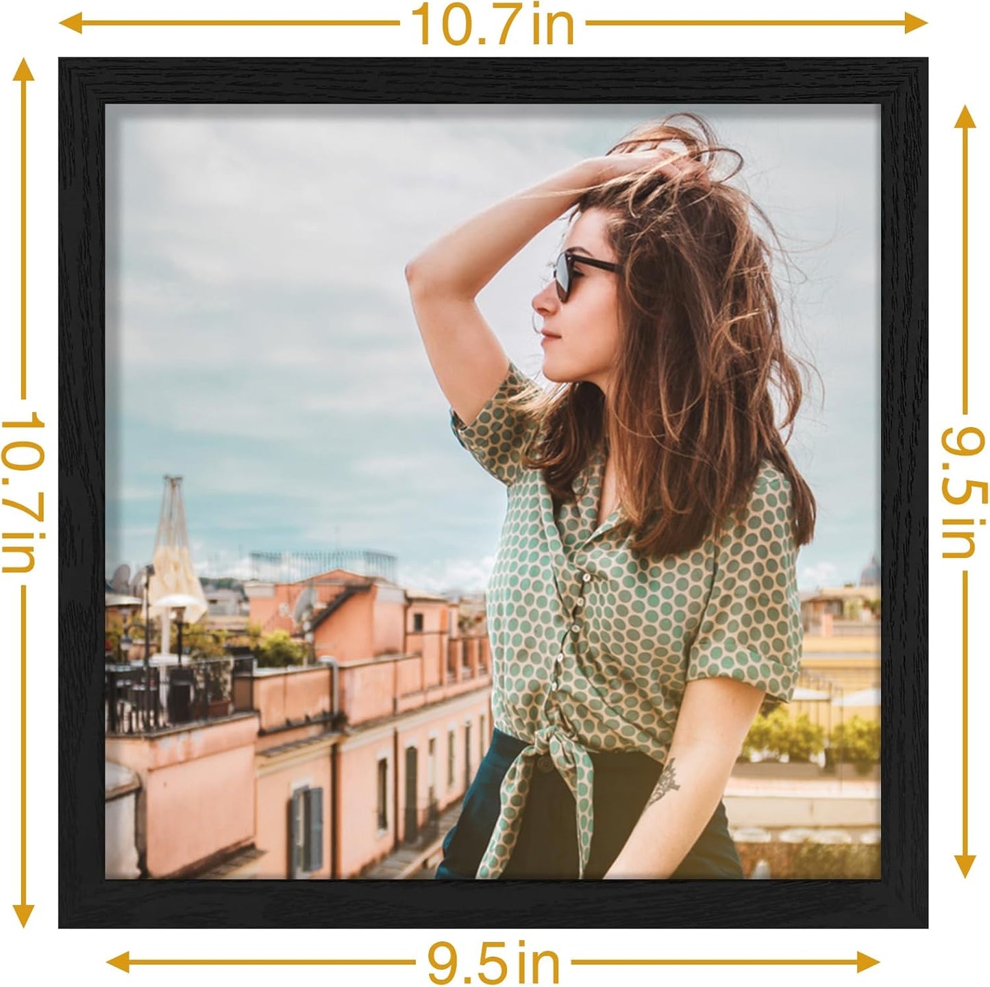Vittanly 11x14 Picture Frame, Display Pictures 8x10 with Mat or 11x14 without Mat, Photo Frame for Wall Mounting, Black, 1 Pack - Colors A