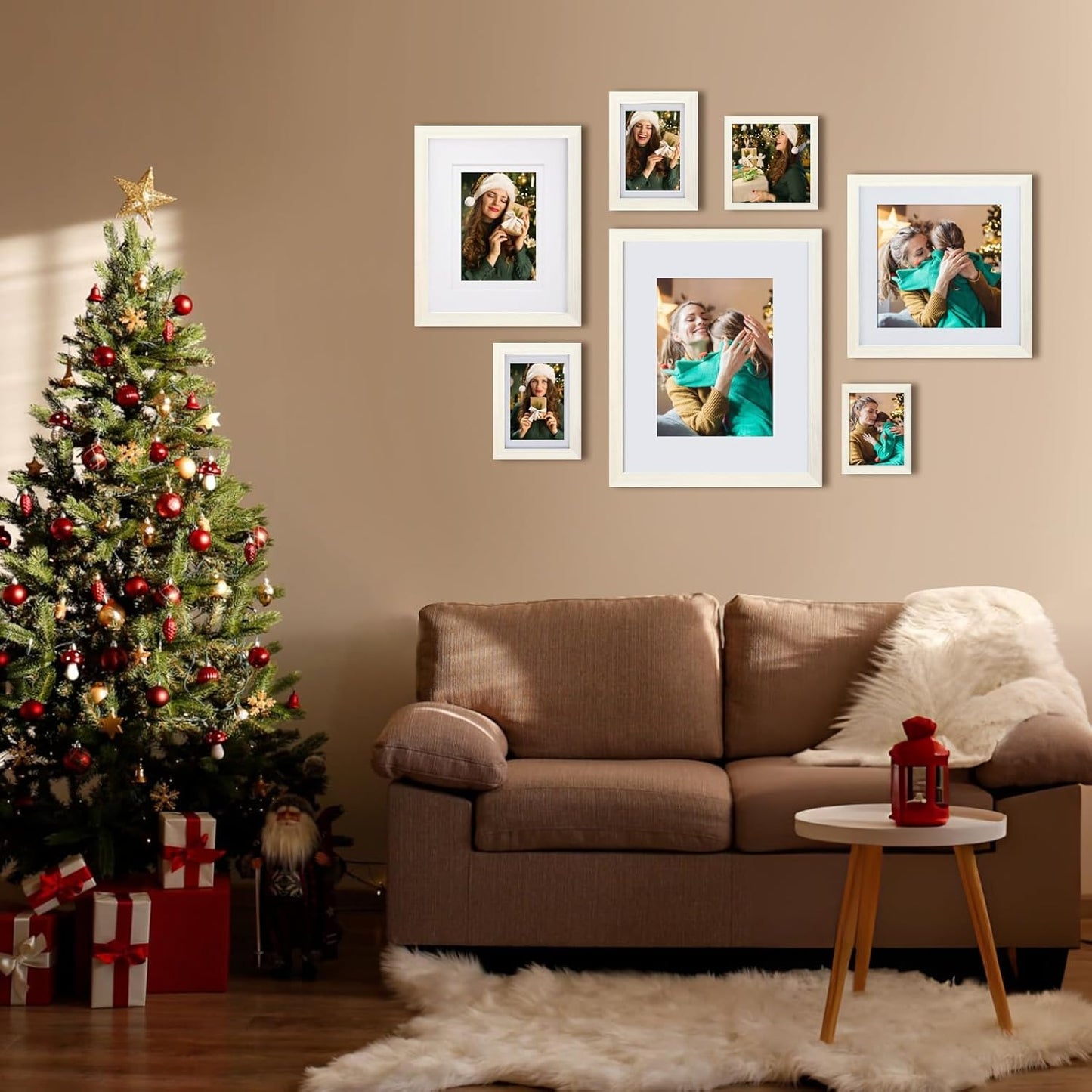 Egofine 12x16 Picture Frame Black, Covered by Plexiglass Made of Solid Wood, Display Pictures 9x12 and 11x14 with Mat or 12x16 Without Mat, for Wall Mounting Photo Frame - Colors A