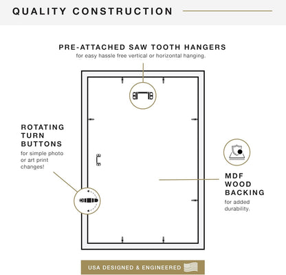 MCS Studio Gallery 16x24 Poster Frame Black Woodgrain Engineered Wood, Vertical & Horizontal Wall Hanging Large Picture Frame for Photos, Posters & Art Prints (1-Pack)