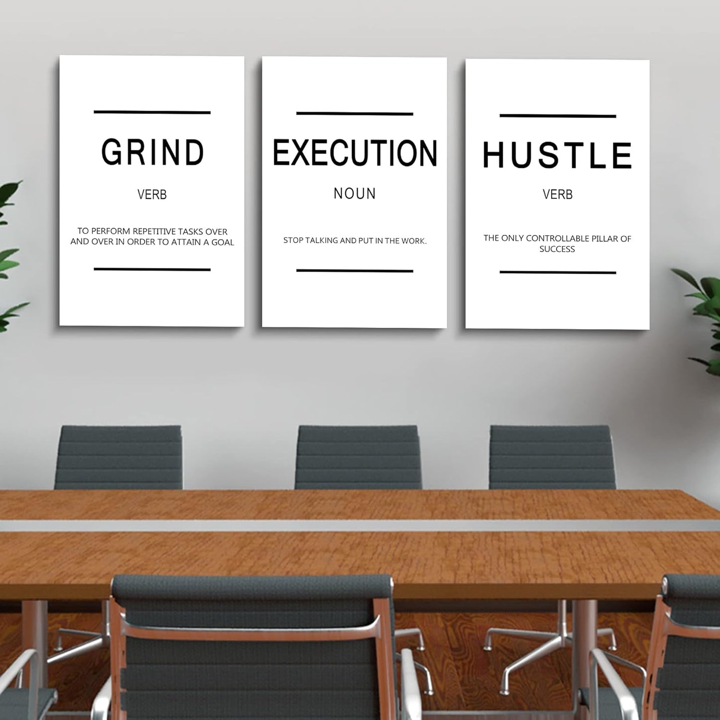Inspirational Canvas Painting Wall Art -EPHANY ART,Mindset Quotes Prints, Success Framed Entrepreneur Poster Positive Quotes Wall Poster for Home Office Workplace (M-3pcs,12x16inchx3pcs)
