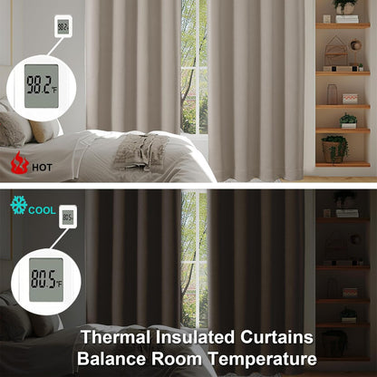 Simplebrand Ava Sage Green Blackout Curtains for Bedroom 63 Inch Length 2 Panels Set, Solid Thermal Insulated Energy Saving Rod Pocket Window Treatment Curtains Blackout Drapes, W40 x L63 Inch, Sage - Colors C