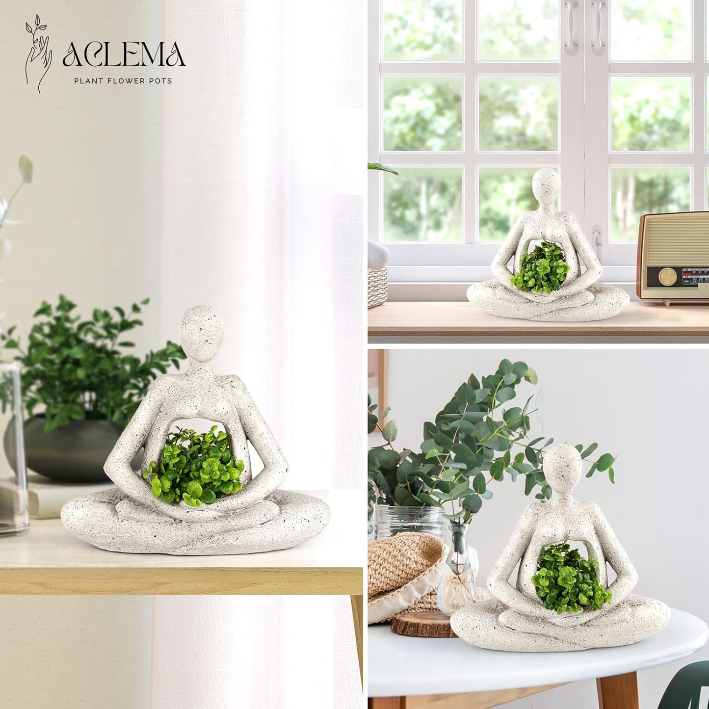 Large Planters for Outdoor Indoor Plants Head Face Planter Pot Unique Succulent Planters Flower Vase with Drainage Hole New Life