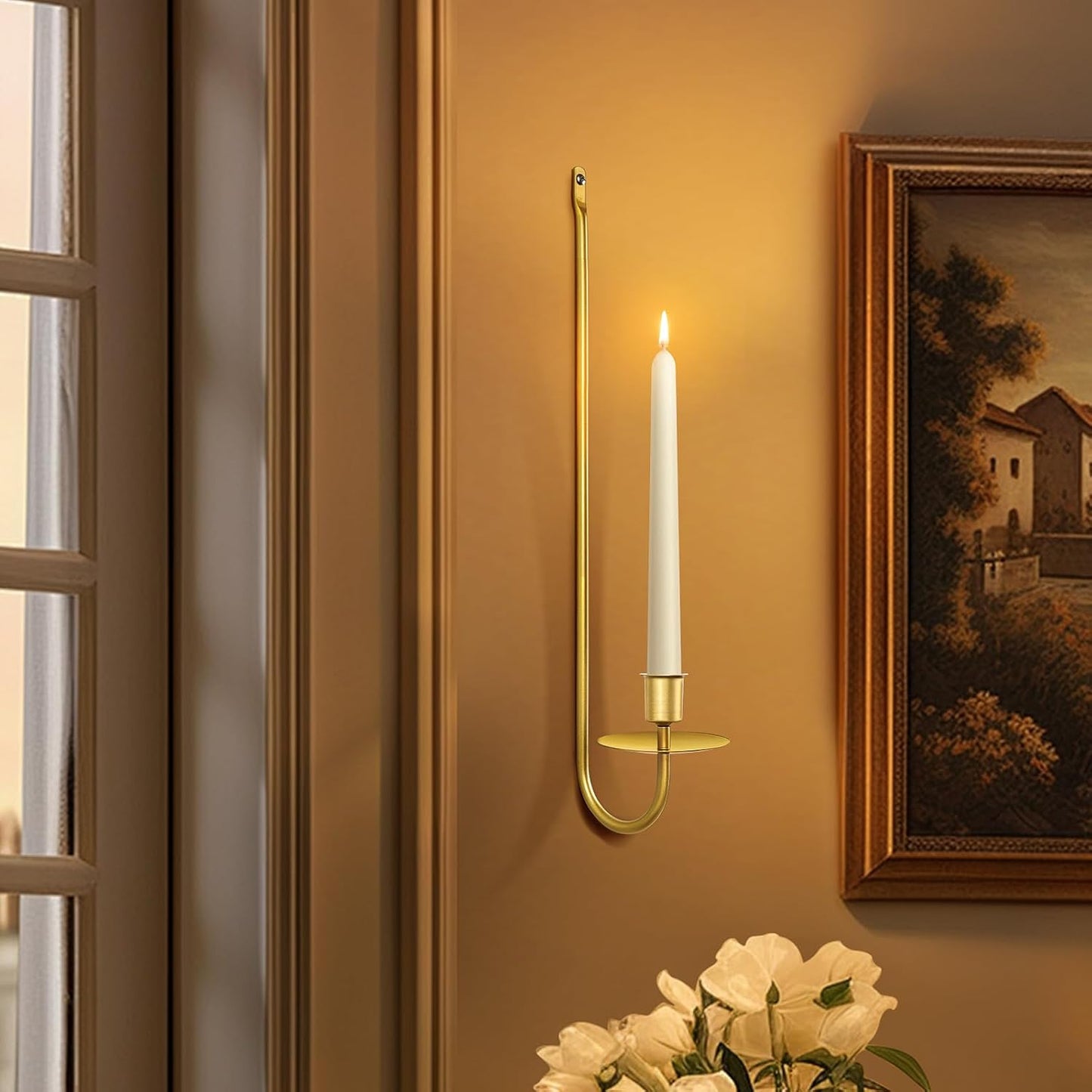 Candle Sconces Set of 2, Taper & Pillar Wall Candle Holder, 13.2 Inch Black Wall Sconces Set of Two, Decor for Entryway, Stair Corner, Living Room, Gifts for Men Women Mom or Dad