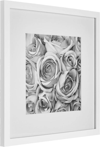 Gallery Perfect 12x12 Picture Frames, 9 Piece Set with Real Glass Cover for 8x8 Photos With Mat, Picture Frames Collage Wall Decor for Gallery Wall, Home Decor, Black