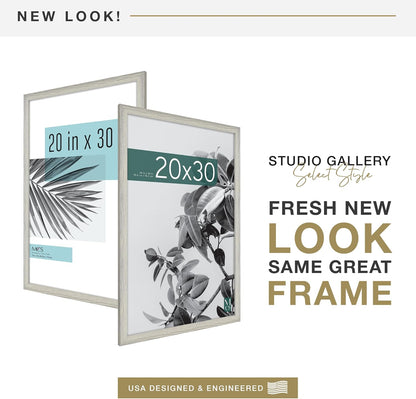 MCS Studio Gallery 16x24 Poster Frame Black Woodgrain Engineered Wood, Vertical & Horizontal Wall Hanging Large Picture Frame for Photos, Posters & Art Prints (1-Pack)