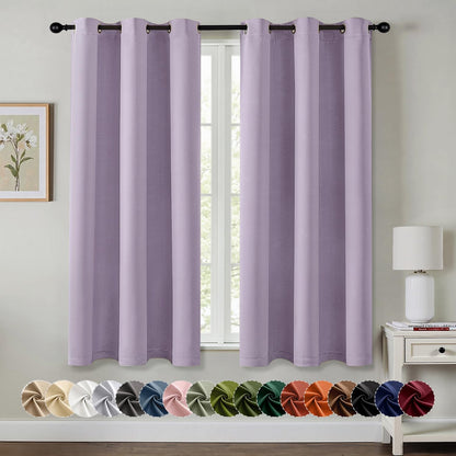MIULEE Blackout Curtains for Bedroom Living Room 2 Panels, Thermal Insulated Room Darkening Drapes Grommet Noise Reducing Light Blocking Window Treatments 63 Inches Long 40x63 Inch Black - Colors B