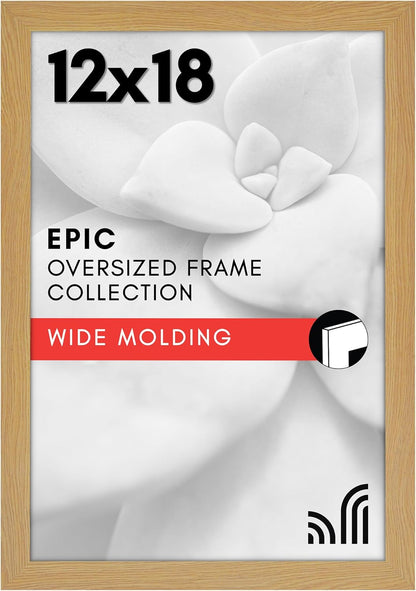Americanflat 16x20 Picture Frame with Polished Plexiglass - Black Picture Frame - Wide Photo Frames Made of Engineered Wood for Vertical or Horizontal Wall Display - Epic Collection - Black - Colors B