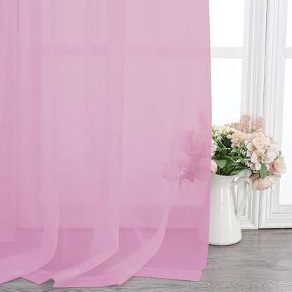 Chyhomenyc Sheer White Valances for Windows 2 Pack, Small Window Curtains for Living Room Bathroom Cafe Laundry Basement, Modern Top Dual Rod Pocket Voile Curtain, 42W x 14L inches, White - Colors A