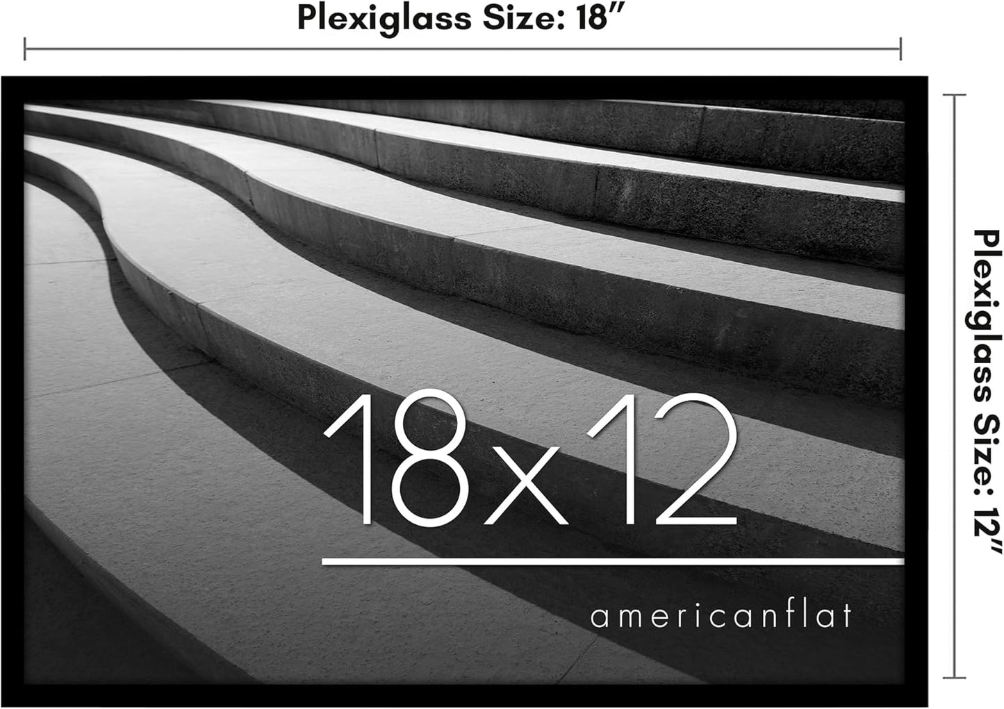 Americanflat 24x36 Poster Frame with Polished Plexiglass - Streamline Collection - Thin Border Picture Frame for Wall Display - Hanging Hardware Included - Black - Colors D