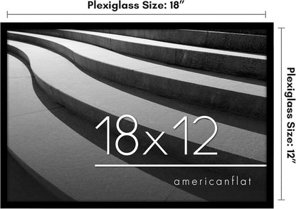 Americanflat 24x36 Poster Frame with Polished Plexiglass - Streamline Collection - Thin Border Picture Frame for Wall Display - Hanging Hardware Included - Black - Colors D