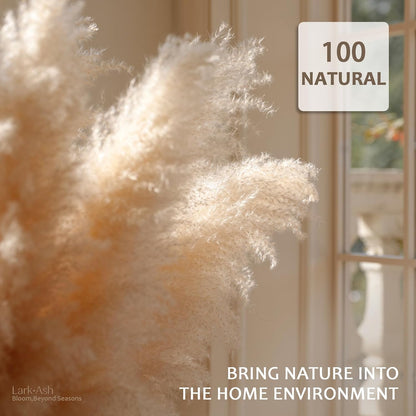 55inch 15pcs Tall Pampas Grass for Floor Vase-Dried Pampas Grass Decor Tall Brown Large Pompas Grass Floral-Long Fluffy Pompas Grass for Living Room,Farmhouse,Entryway,Wedding and Boho Home Decor