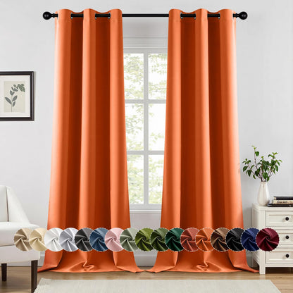 MIULEE Blackout Curtains for Bedroom Living Room 2 Panels, Thermal Insulated Room Darkening Drapes Grommet Noise Reducing Light Blocking Window Treatments 63 Inches Long 40x63 Inch Black - Colors B