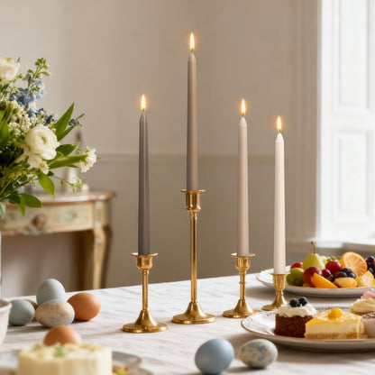 Viyffo Taper Candles, 10 Inch, 4 Pack, Olive Glow – Unscented, Dripless & Smokeless Design, Up to 8 Hour Burn – Long Tall Taper Candlesticks for Wedding, Dinner & Home Decor
