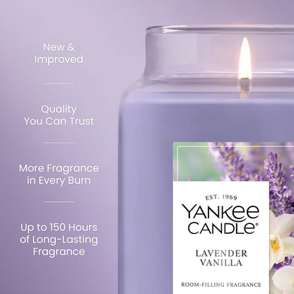 Yankee Candle Lilac Blossoms Scented Candle, 22oz Large Jar with up to 150 Hour Burn Time, Giftable, Birthdays