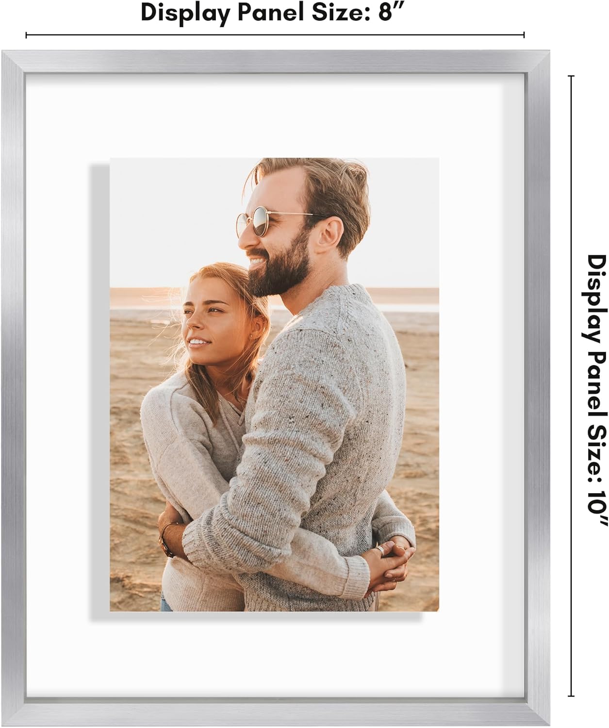Americanflat Aluminum 11x14 Floating Picture Frame with Shatter-Resistant Glass - Use as 8x10 Picture Frame or Display 11x14 Photo - Signature Float Collection - Photo Frames for Wall Display - Black