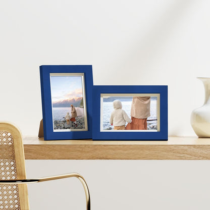 Vittanly 8x10 Picture Frames Set of 9, Shatter Resistant Plexiglass, Display 5x7 Pictures with Mat or 8x10 without Mat, Photo Frames for Wall or Tabletop, Engineered Wood, Black - Colors B