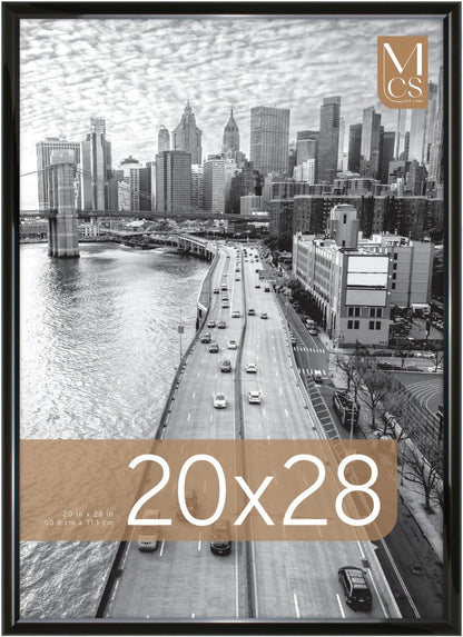 MCS Trendsetter 24x36 Poster Frame Black High-Gloss, Vertical & Horizontal Wall Hanging Large Picture Frame for Photos, Posters & Art Prints (1-Pack)