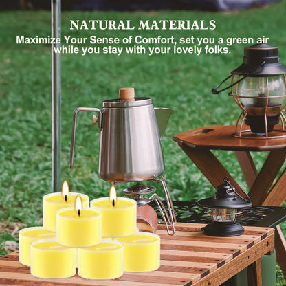 100 Pack Scented Tealight Candles - 4 Hours Burning Lemon Aromatherapy | Valentine's Day Romantic Dinner & New Year Home Decor, Yellow Votive Candles for Wedding, Holiday Gift & Emergency (Yellow)