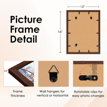 FIXSMITH 10 Pack Picture Frames Collage Wall Decor for Mounting or Tabletop Display, Gallery Wall Frame Set with Two 8x10 Black Frames, Four 5x7 Frames and Four 4x6 Frames, Multi-Pack Photo Frame Set