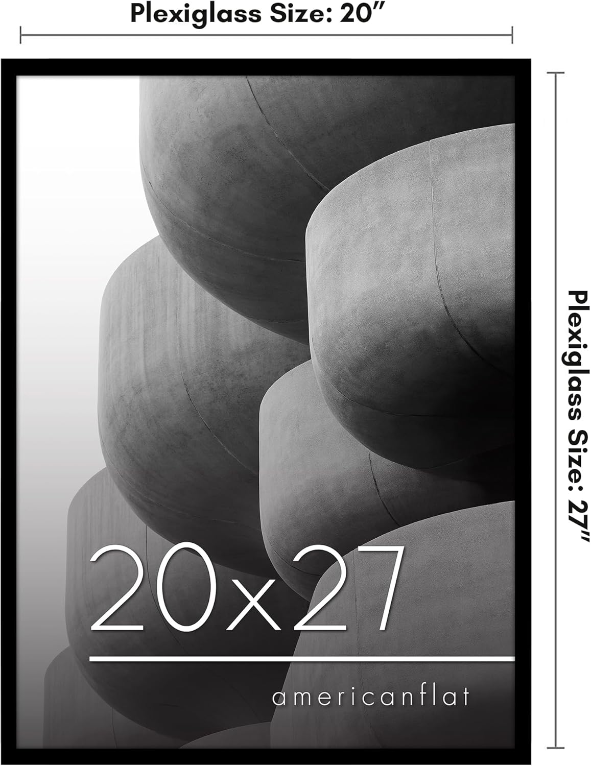 Americanflat 24x36 Poster Frame with Polished Plexiglass - Streamline Collection - Thin Border Picture Frame for Wall Display - Hanging Hardware Included - Black - Colors D