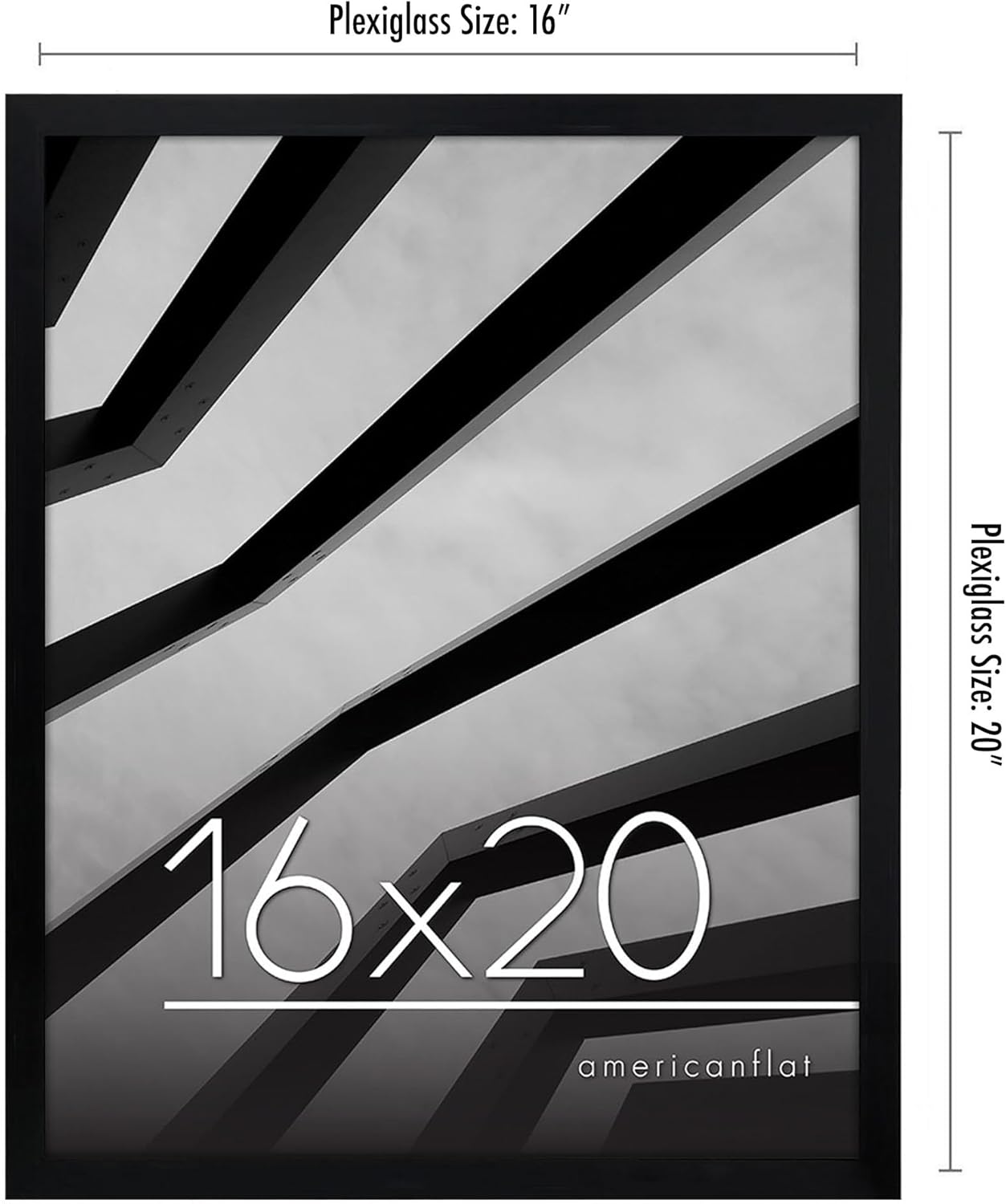 Americanflat 24x36 Poster Frame with Polished Plexiglass - Streamline Collection - Thin Border Picture Frame for Wall Display - Hanging Hardware Included - Black - Colors D
