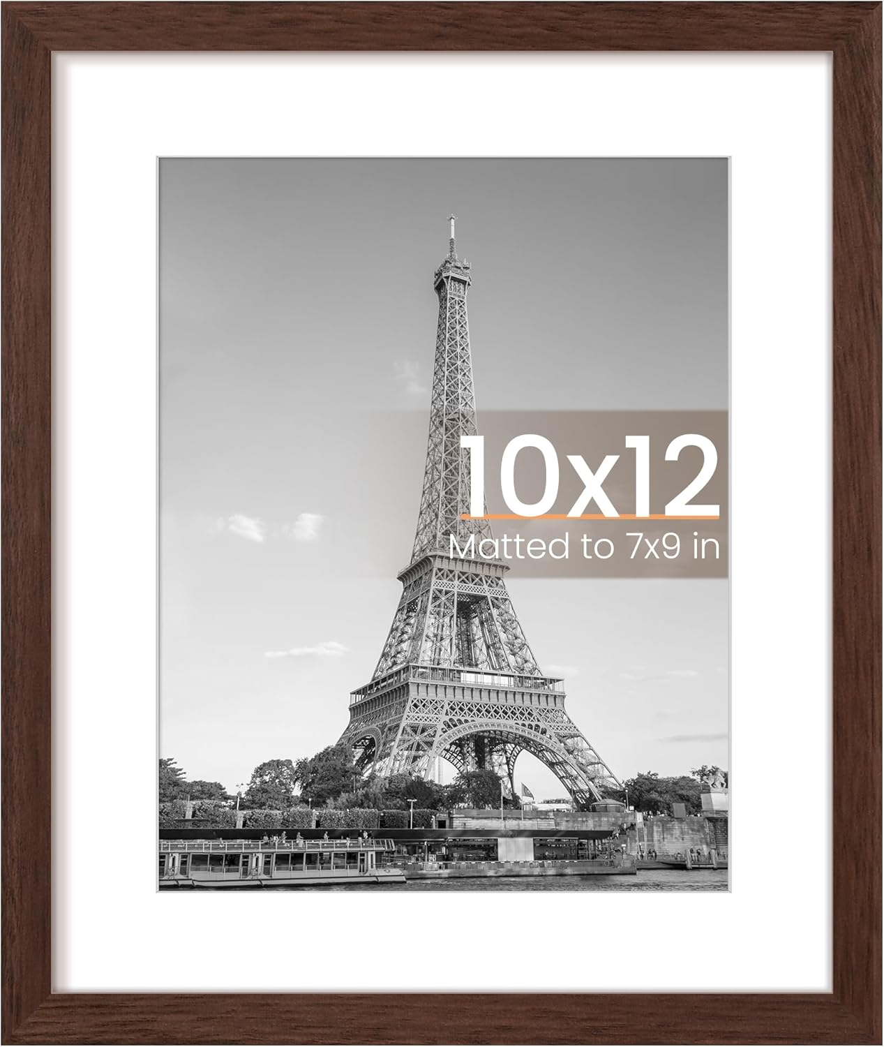 upsimples 8x10 Picture Frame, Display Pictures 5x7 with Mat or 8x10 Without Mat, Wall Hanging Photo Frame, Black, 1 Pack - Colors A
