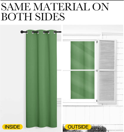 NICETOWN Halloween Pitch Black Solid Thermal Insulated Grommet Blackout Curtains/Drapes for Bedroom Window (2 Panels, 42 inches Wide by 63 inches Long, Black) - Colors D