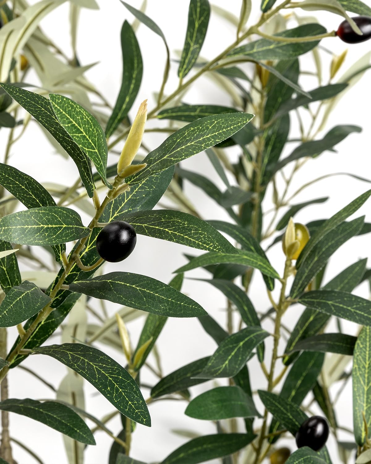Artificial Olive Tree 6FT - Tall Faux Olive Trees Indoor with Planter&Cotton Basket, Large Fake Olive Plants Realistic Branches Natural Wood Trunk and Fruits for Home House Office Decor